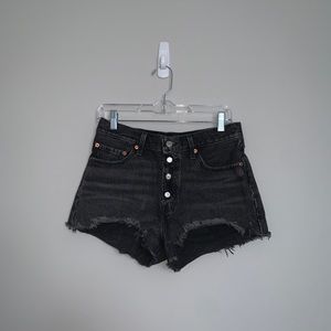 Levi 501 Black Denim Shorts
